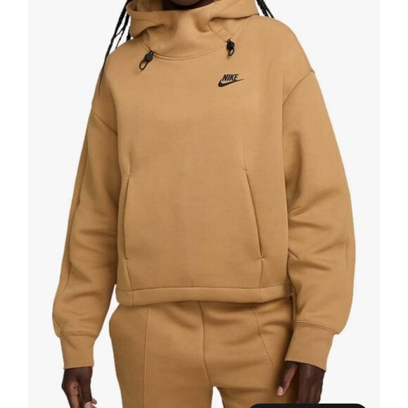 Nike Tops - Nike Sportswear Tech Fleece Women's Oversized Hoodie (FV6322-224, Flax/Black)XS